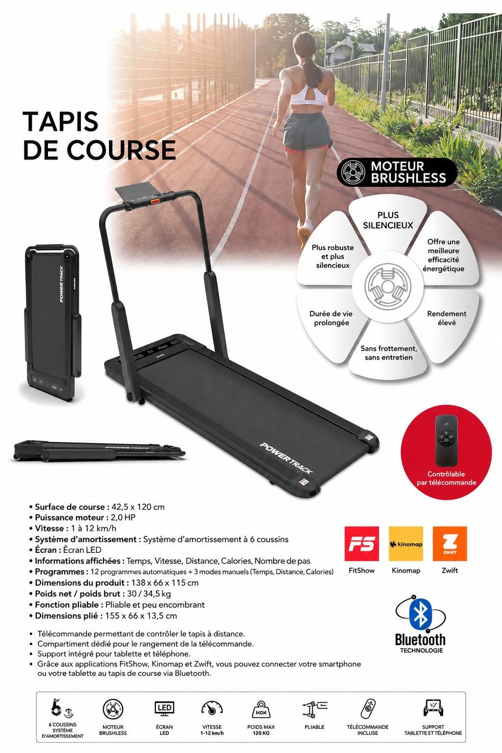 Tapis de Course Électrique Intelligent POWERTRACK | جهاز الجري الكهربائي الذكي POWERTRACK