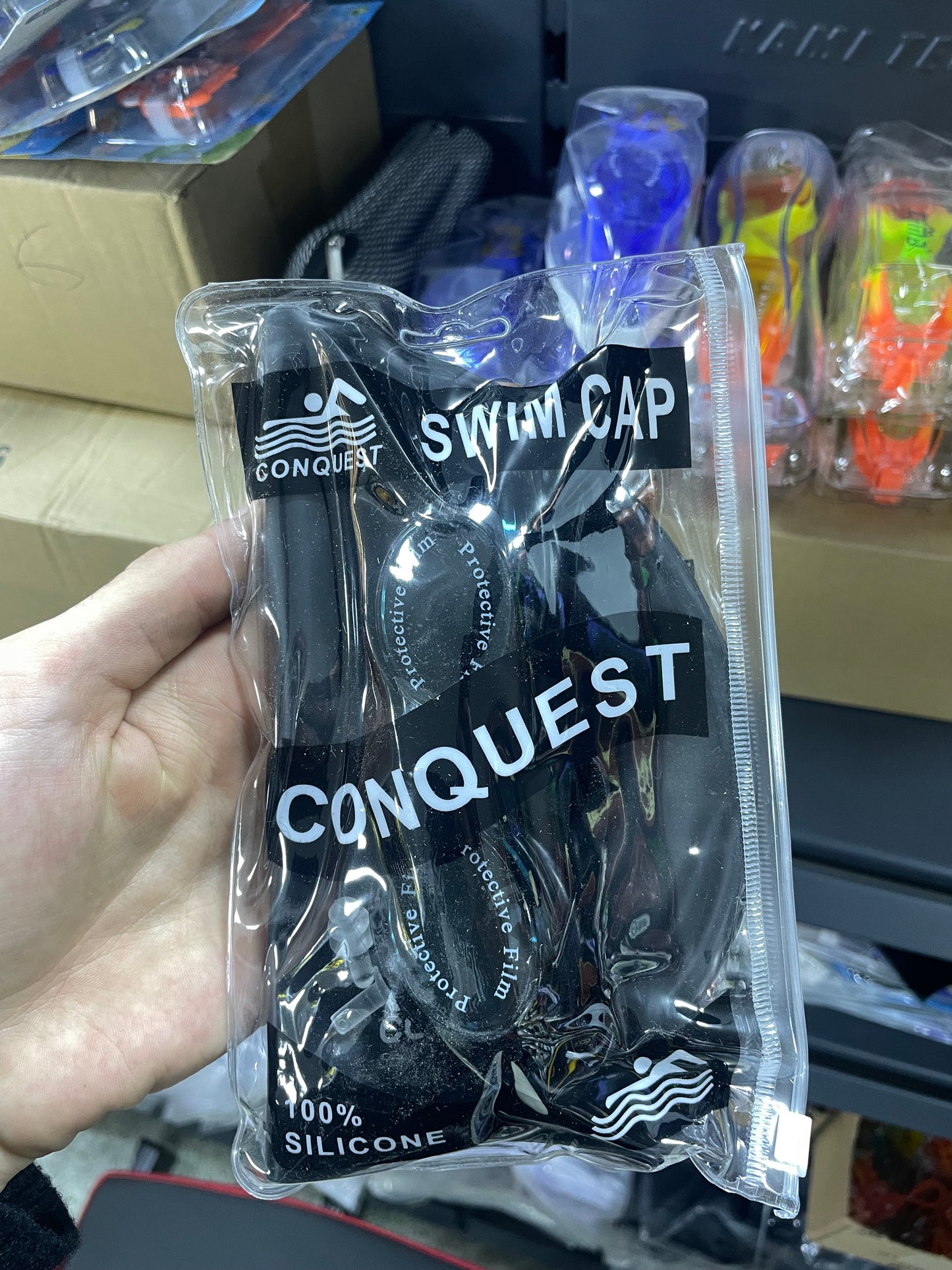 Pack enfants Natation Conquest 3 en 1 – Lunettes de Natation, Bonnet Silicone et Bouchons d’Oreilles