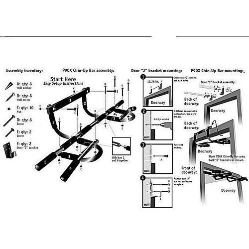 Barre Fixe "Door Gym"  Multifonctions Extrême 12 Position REF-2813