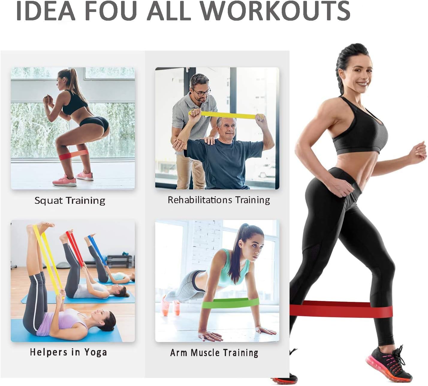 5Pcs Elastic Resistance Band Set for sports exercises - 5Pcs Elastic Resistance Band Set for sports exercises