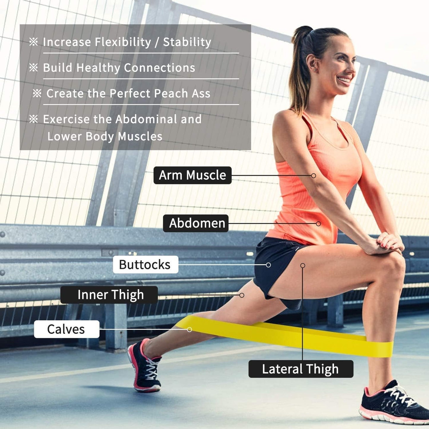 5Pcs Elastic Resistance Band Set for sports exercises - 5Pcs Elastic Resistance Band Set for sports exercises