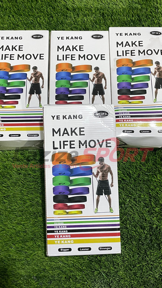 YE KANG Resistance Bands Set مجموعة أشرطة المقاومة الرياضية (Set de 5)